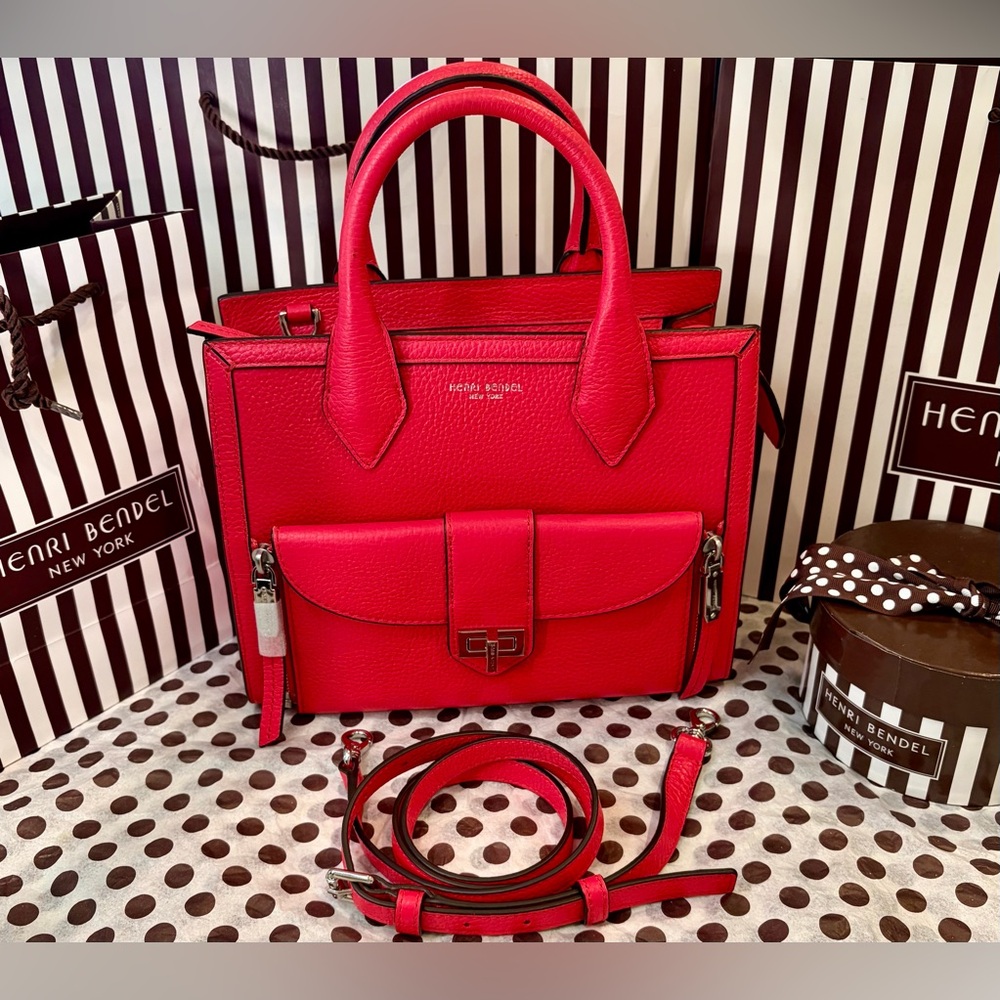 NWT HENRI BENDEL RIVINGTON LIMITED EDITION SATCHEL/CROSSBODY W/PEBBLED LEATHER🩷